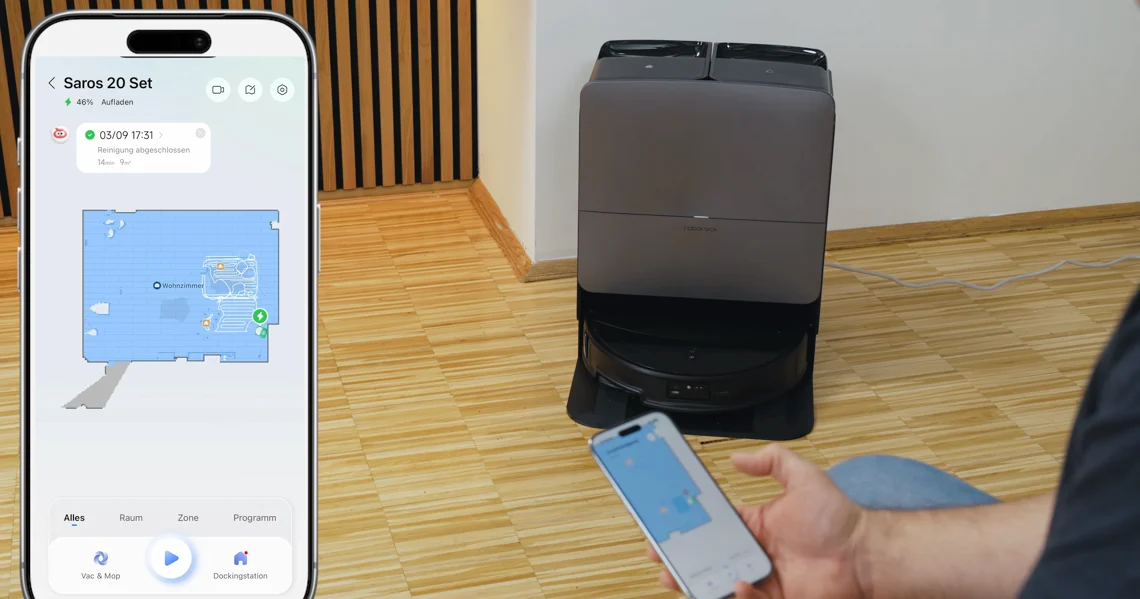 Die Roborock-App bietet viele praktische Funktionen. 