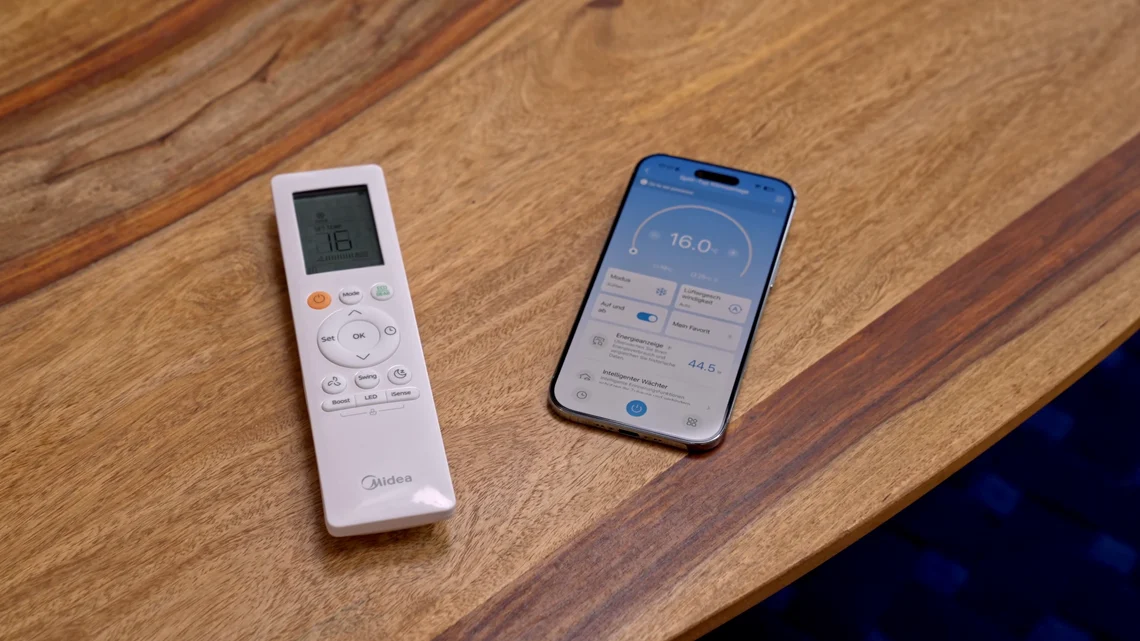 Du kannst die Midea auch über die App fernsteuern.