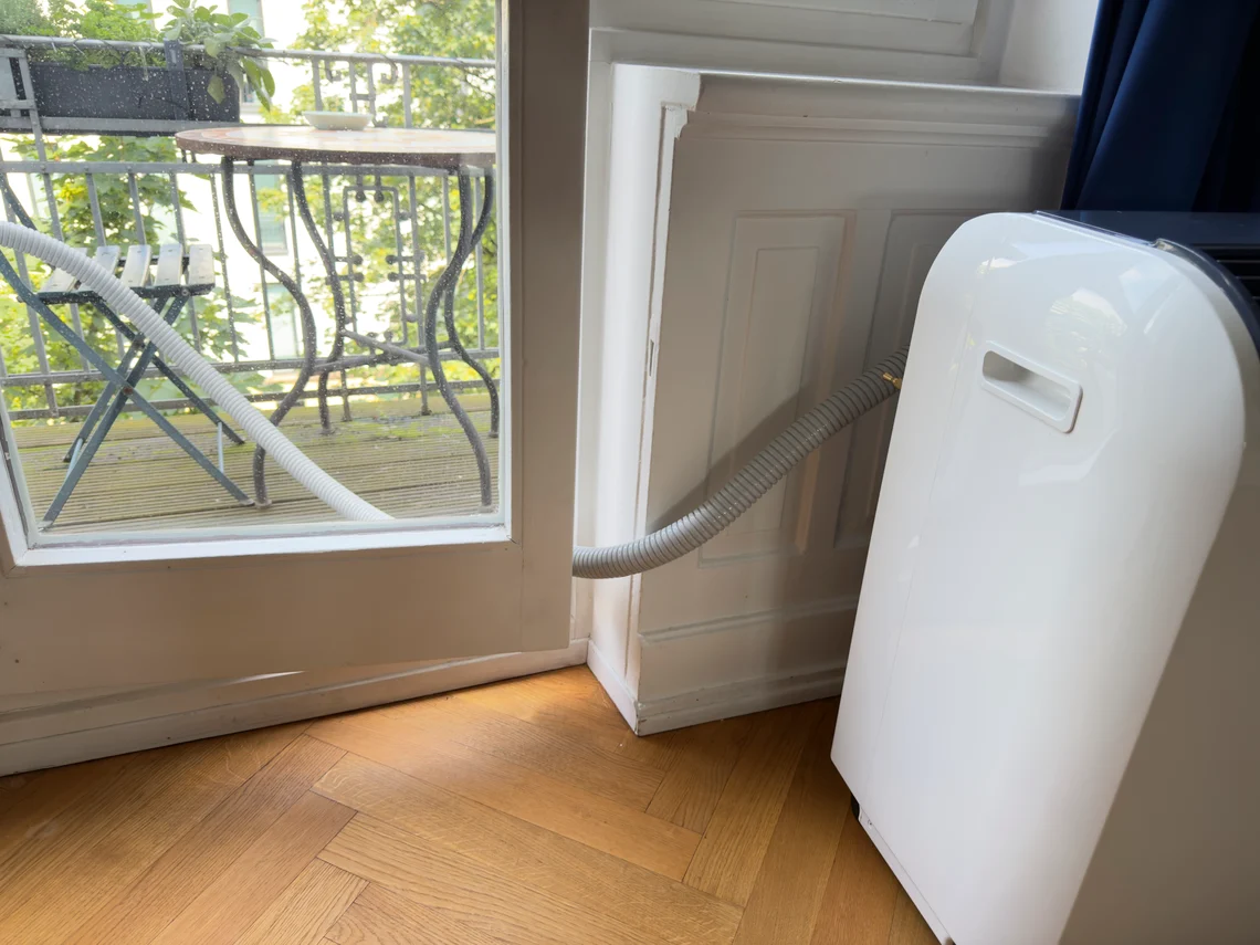 Die Balkon-Tür muss leider auch hier immer offen bleiben.