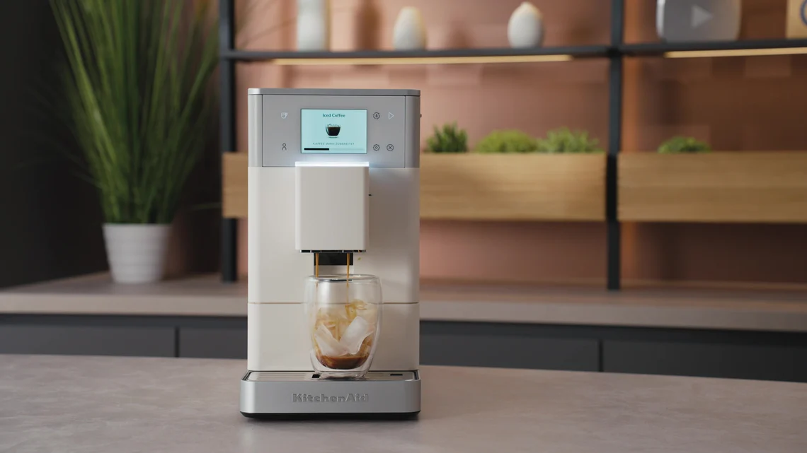 Der Iced Coffee ist heißer Kaffee über Eiswürfeln, kein Cold Brew.