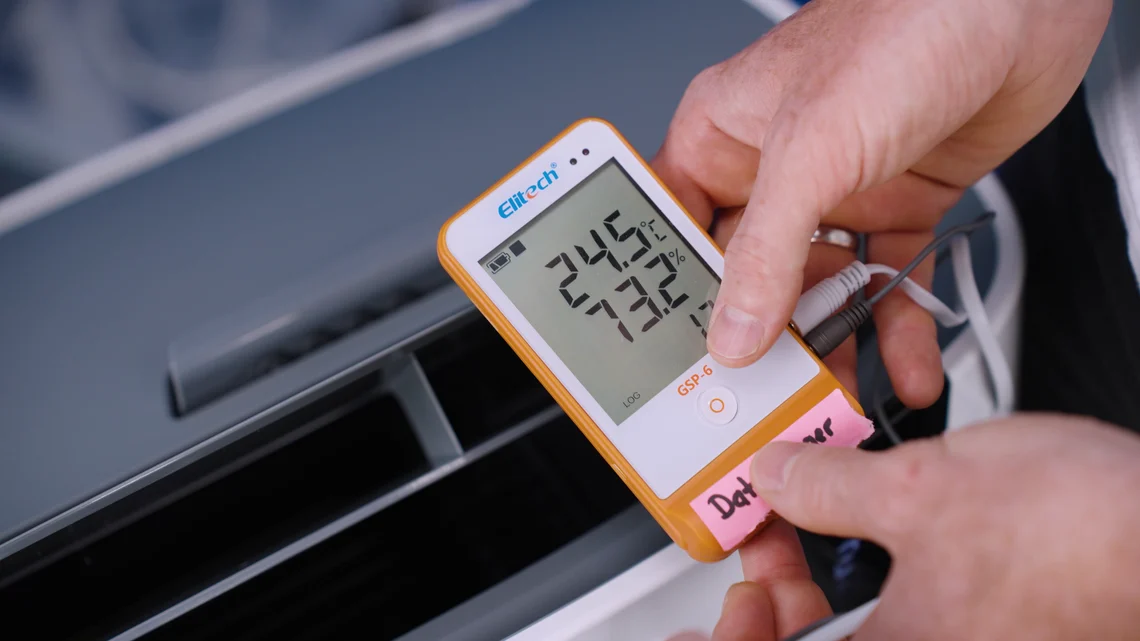 Stabiler Zielwert: Die erreichte Endtemperatur lag zwischen 24 und 25 °C.